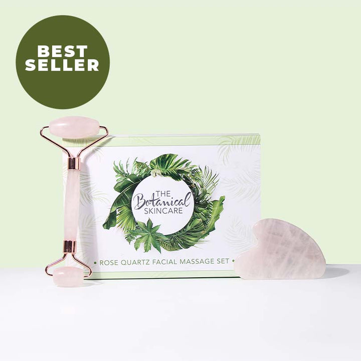 Rose Quartz Facial Roller and Gua Sha Set