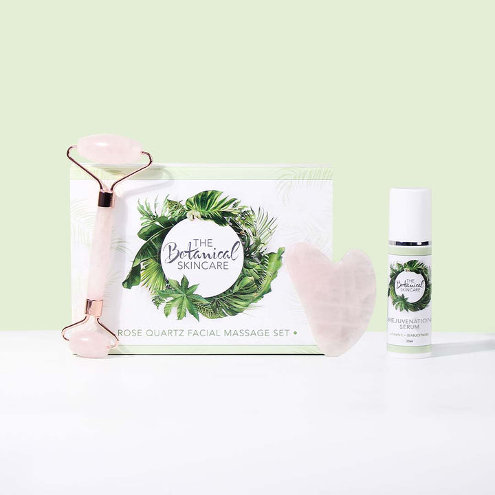 Rejuvenation Serum and Rose Quartz Massage Set